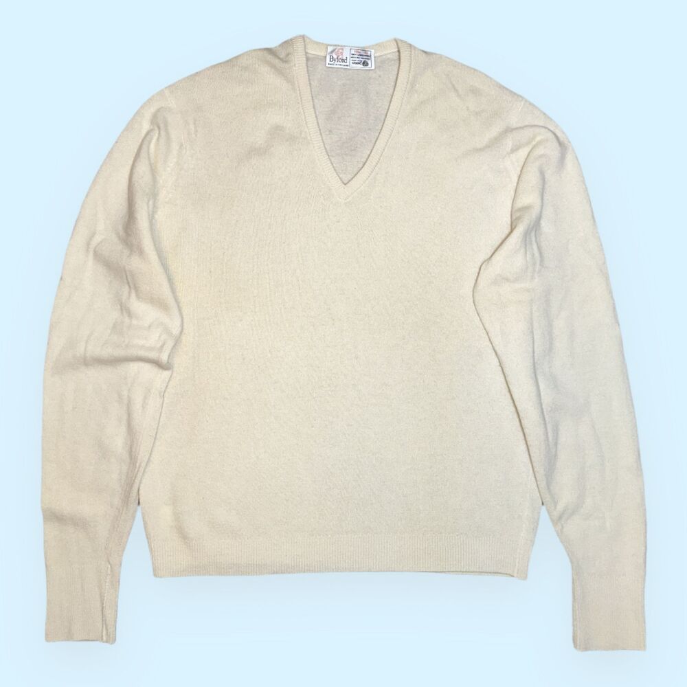 Vintage Byford Lambswool Sweater Mens L 42 V-Neck Made in England